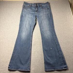 American Eagle Jeans Womens 12 Regular Artist Flare Super Stretch Denim Blue